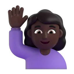 Emoji Donna con mano alzata: carnagione scura su Microsoft