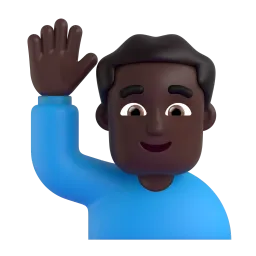Emoji Uomo con mano alzata: carnagione scura su Microsoft