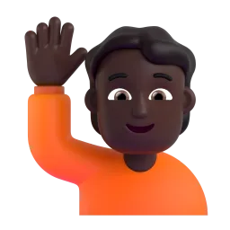 Emoji Orang mengangkat tangan: warna kulit gelap di Microsoft
