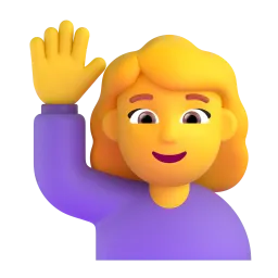 Woman Raising Hand emoji on Microsoft