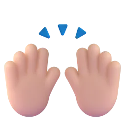 Raising Hands: Light Skin Tone emoji on Microsoft