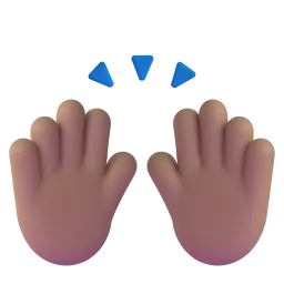 Microsoft üzerinde Eller havaya: orta açık cilt tonu emojisi
