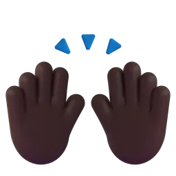 Zwei erhobene Handflächen: dunkle Hautfarbe-Emoji auf Microsoft