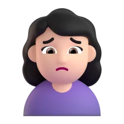 Woman Frowning: Light Skin Tone emoji on Microsoft