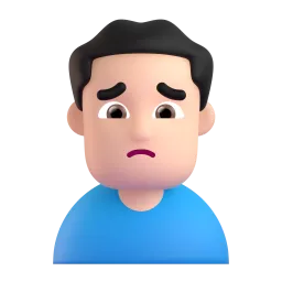 Man Frowning: Light Skin Tone emoji on Microsoft