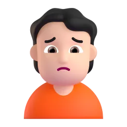 Emoji Personne fronçant les sourcils : peau claire sur Microsoft
