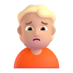 Emoji Orang berkerut dahi: ton kulit sederhana pada Microsoft