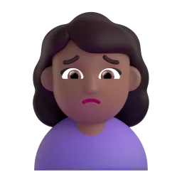 Missmutige Frau: mitteldunkle Hautfarbe-Emoji auf Microsoft