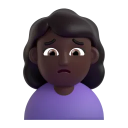 Emoji Donna corrucciata: carnagione scura su Microsoft