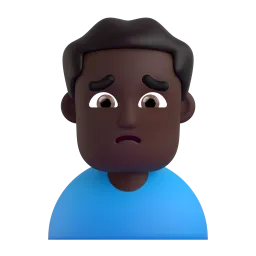 Man Frowning: Dark Skin Tone emoji on Microsoft