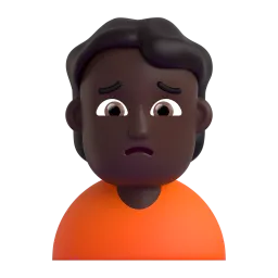 Emoji Orang berkerut dahi: ton kulit gelap pada Microsoft