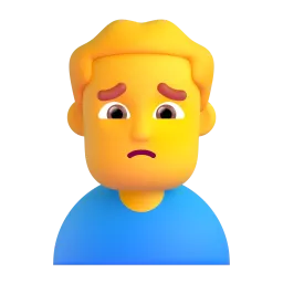 Man Frowning emoji on Microsoft
