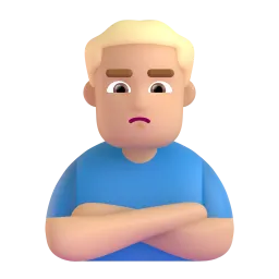 Man Pouting: Medium Skin Tone emoji on Microsoft