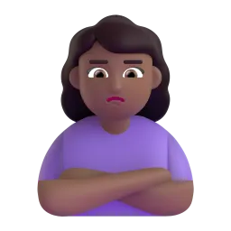 Woman Pouting: Medium-Dark Skin Tone emoji on Microsoft