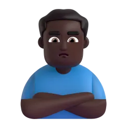 Schmollender Mann: dunkle Hautfarbe-Emoji auf Microsoft