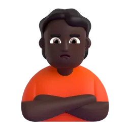 Person Pouting: Dark Skin Tone emoji on Microsoft