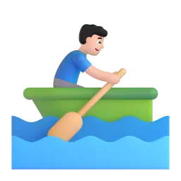Man Rowing Boat: Light Skin Tone emoji on Microsoft