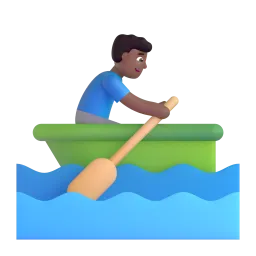 Man Rowing Boat: Medium-Dark Skin Tone emoji on Microsoft