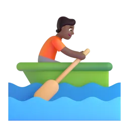 Person im Ruderboot: mitteldunkle Hautfarbe-Emoji auf Microsoft