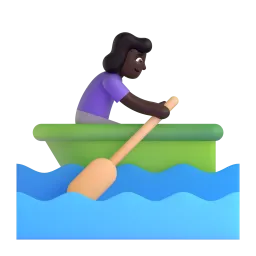 Woman Rowing Boat: Dark Skin Tone emoji on Microsoft