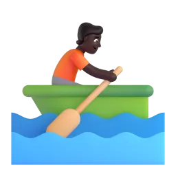 Emoji Orang mendayung sampan: ton kulit gelap pada Microsoft