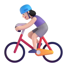 Woman Biking: Light Skin Tone emoji on Microsoft