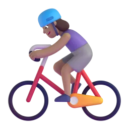 Woman Biking: Medium-Light Skin Tone emoji on Microsoft