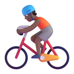Radfahrer(in): mitteldunkle Hautfarbe-Emoji auf Microsoft