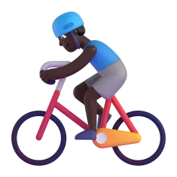 Man Biking: Dark Skin Tone emoji on Microsoft