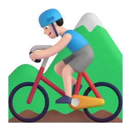 Emoji Ciclista uomo di mountain bike: carnagione chiara su Microsoft