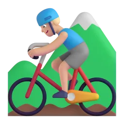 Man Mountain Biking: Medium Skin Tone emoji on Microsoft