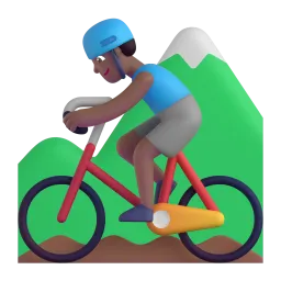 Man Mountain Biking: Medium-Dark Skin Tone emoji on Microsoft