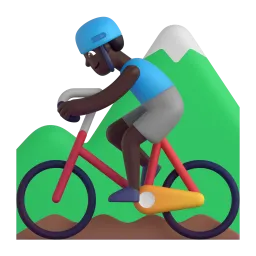 Man Mountain Biking: Dark Skin Tone emoji on Microsoft