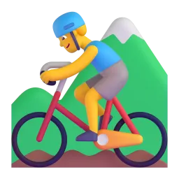Man Mountain Biking emoji on Microsoft