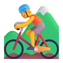 Person Mountain Biking emoji on Microsoft
