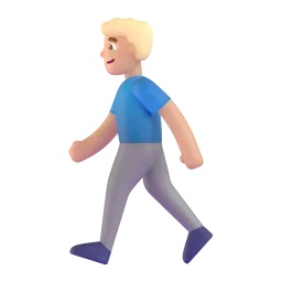 Man Walking: Medium Skin Tone emoji on Microsoft