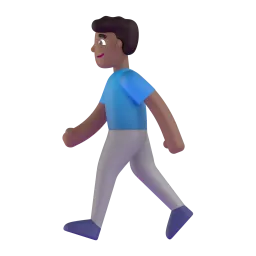 Man Walking: Medium-Dark Skin Tone emoji on Microsoft