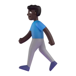 Microsoft üzerinde Yürüyen erkek: koyu cilt tonu emojisi