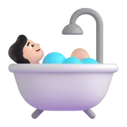 Emoji Persona che fa il bagno: carnagione chiara su Microsoft