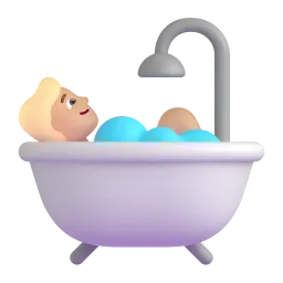Person Taking Bath: Medium Skin Tone emoji on Microsoft