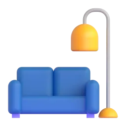 Emoji Sofa dan lampu pada Microsoft