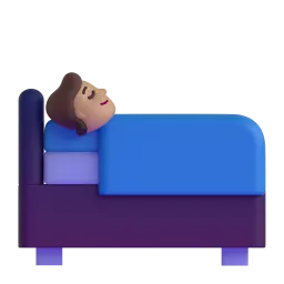 Emoji Orang tidur atas katil: ton kulit sederhana cerah pada Microsoft