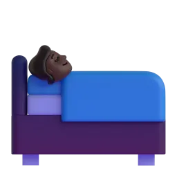 Person in Bed: Dark Skin Tone emoji on Microsoft