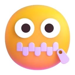 Zipper-Mouth Face emoji on Microsoft