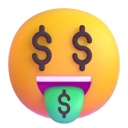 Money-Mouth Face emoji on Microsoft