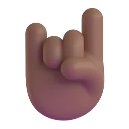 Emoji Simbol tanduk: ton kulit sederhana gelap pada Microsoft