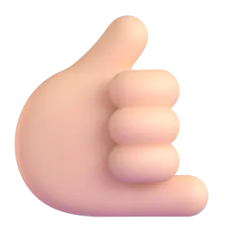 Call Me Hand: Light Skin Tone emoji on Microsoft