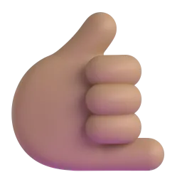 Emoji Mano con gesto di chiamata: carnagione abbastanza chiara su Microsoft
