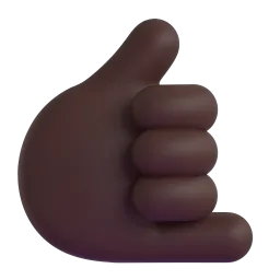 Emoji Mano con gesto di chiamata: carnagione scura su Microsoft