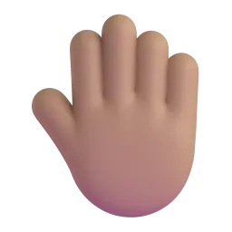 Raised Back of Hand: Medium-Light Skin Tone emoji on Microsoft